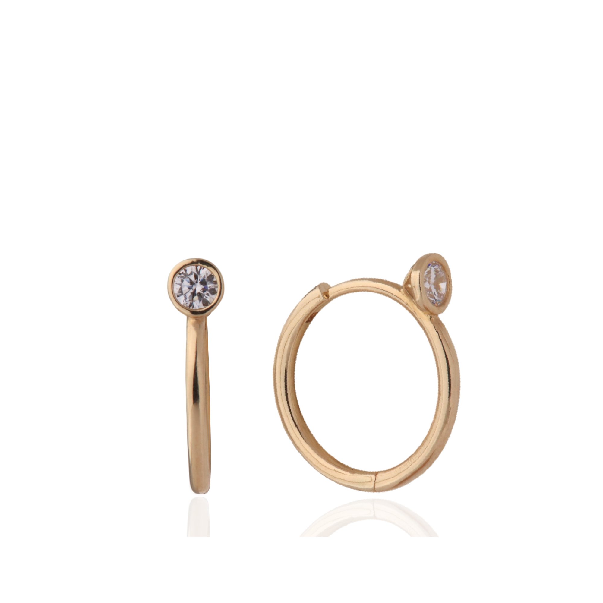 Solitaire Hoop Earrings