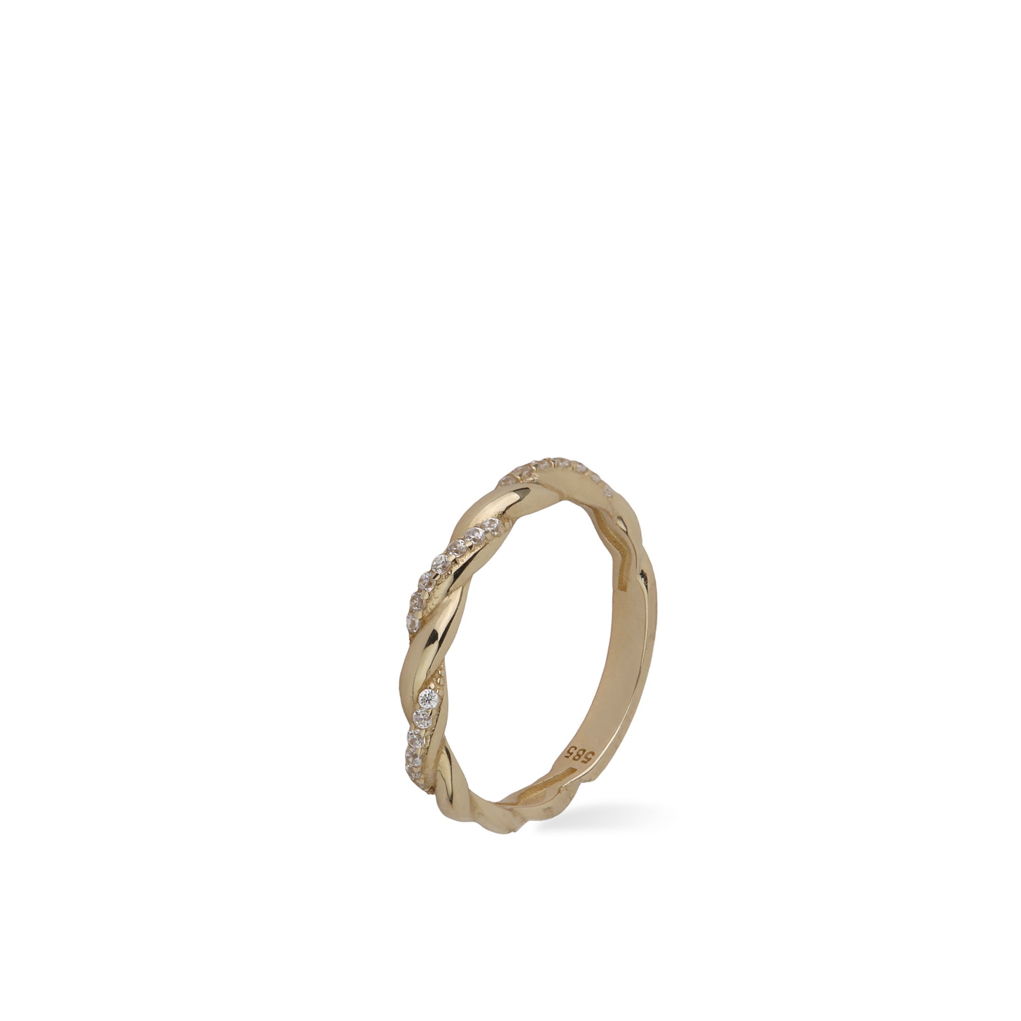 Stone-set Twist Ring