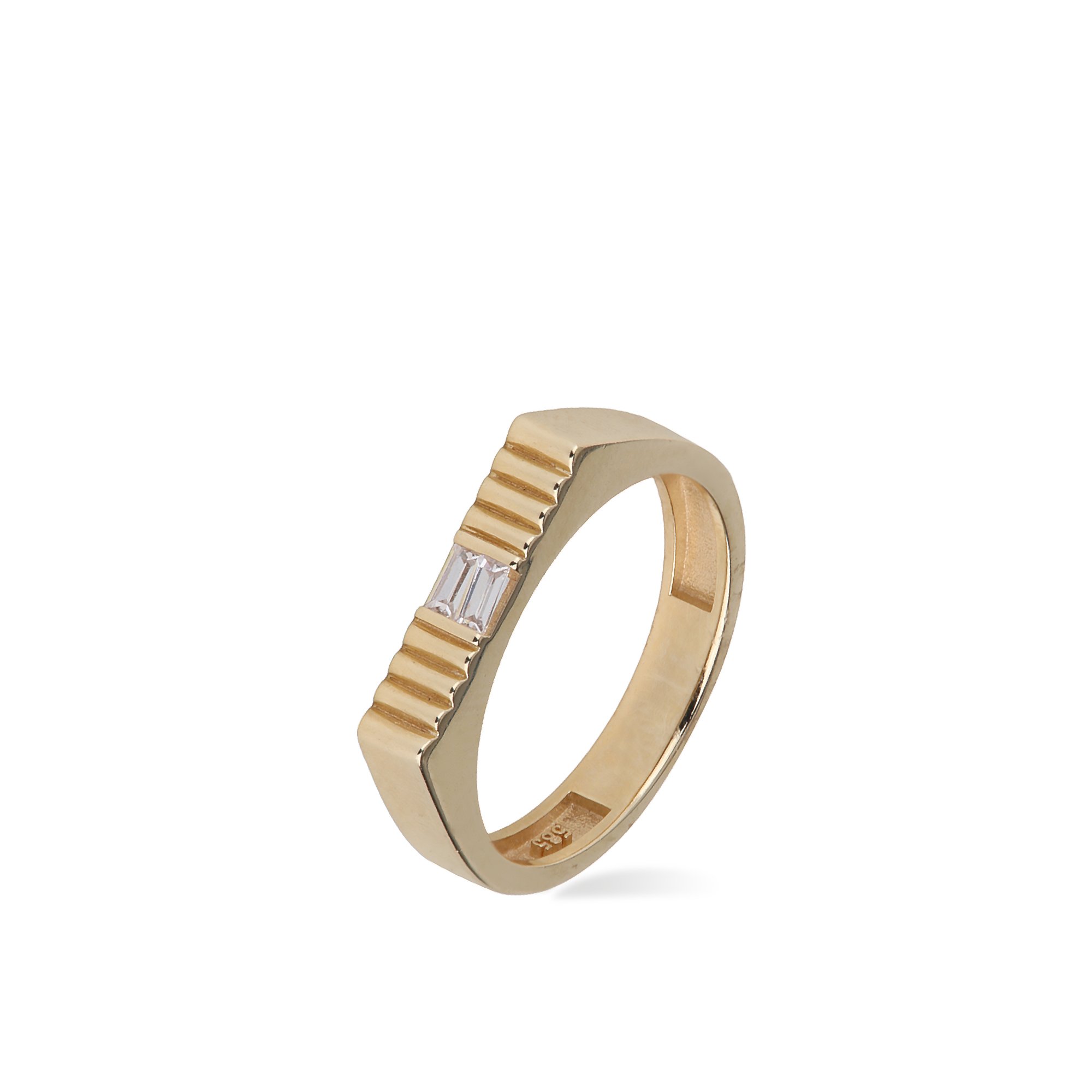 Çizgili Baguette Ring