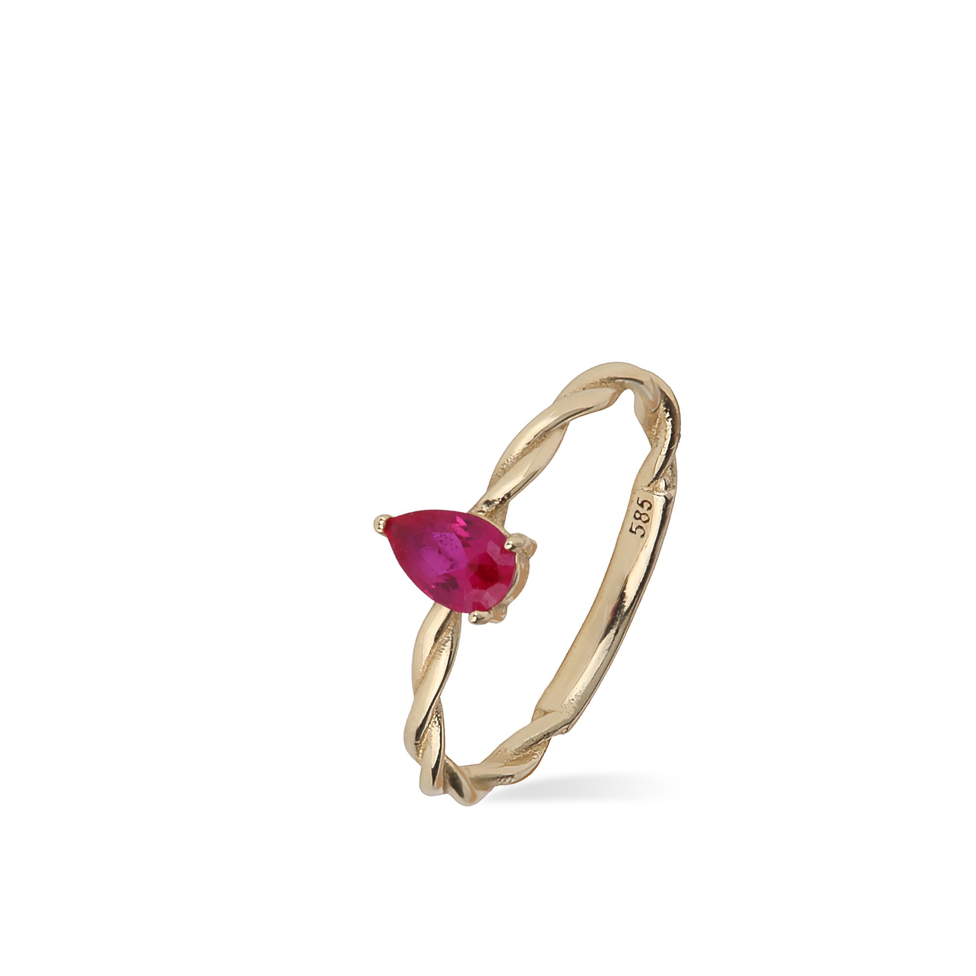 Pink Stone-set Twist Ring