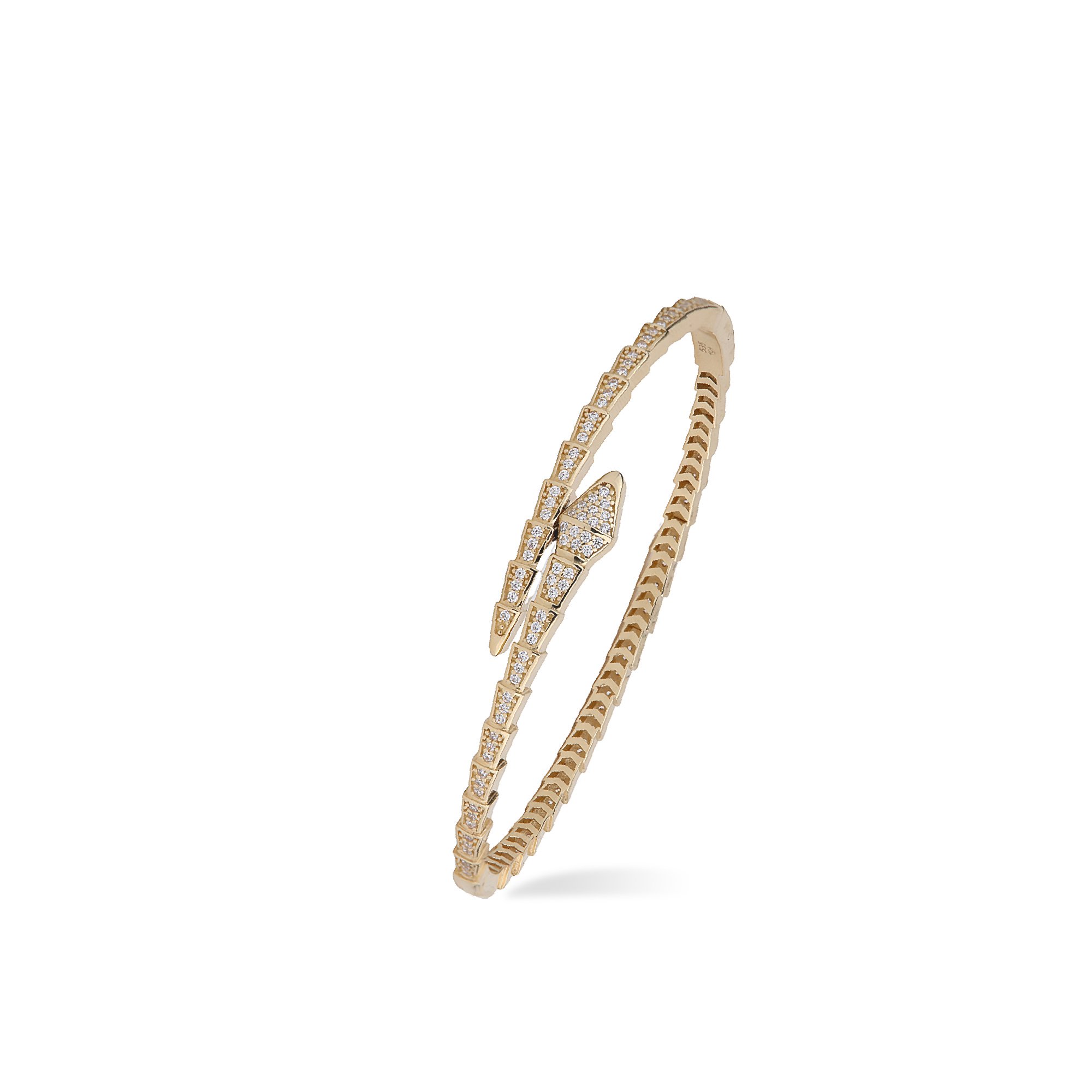 Stone-set Snake Bangle