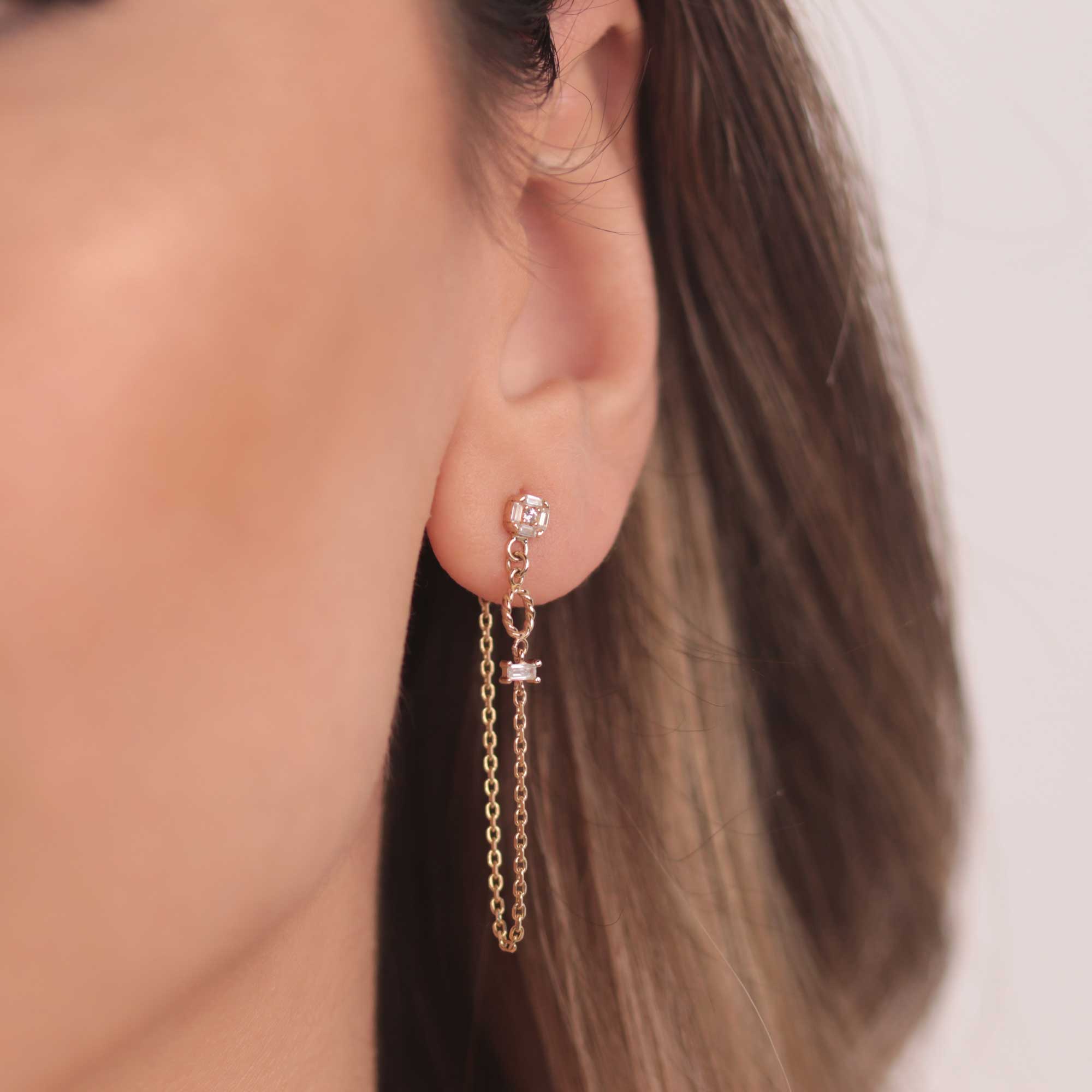 Baguette Chain Earrings