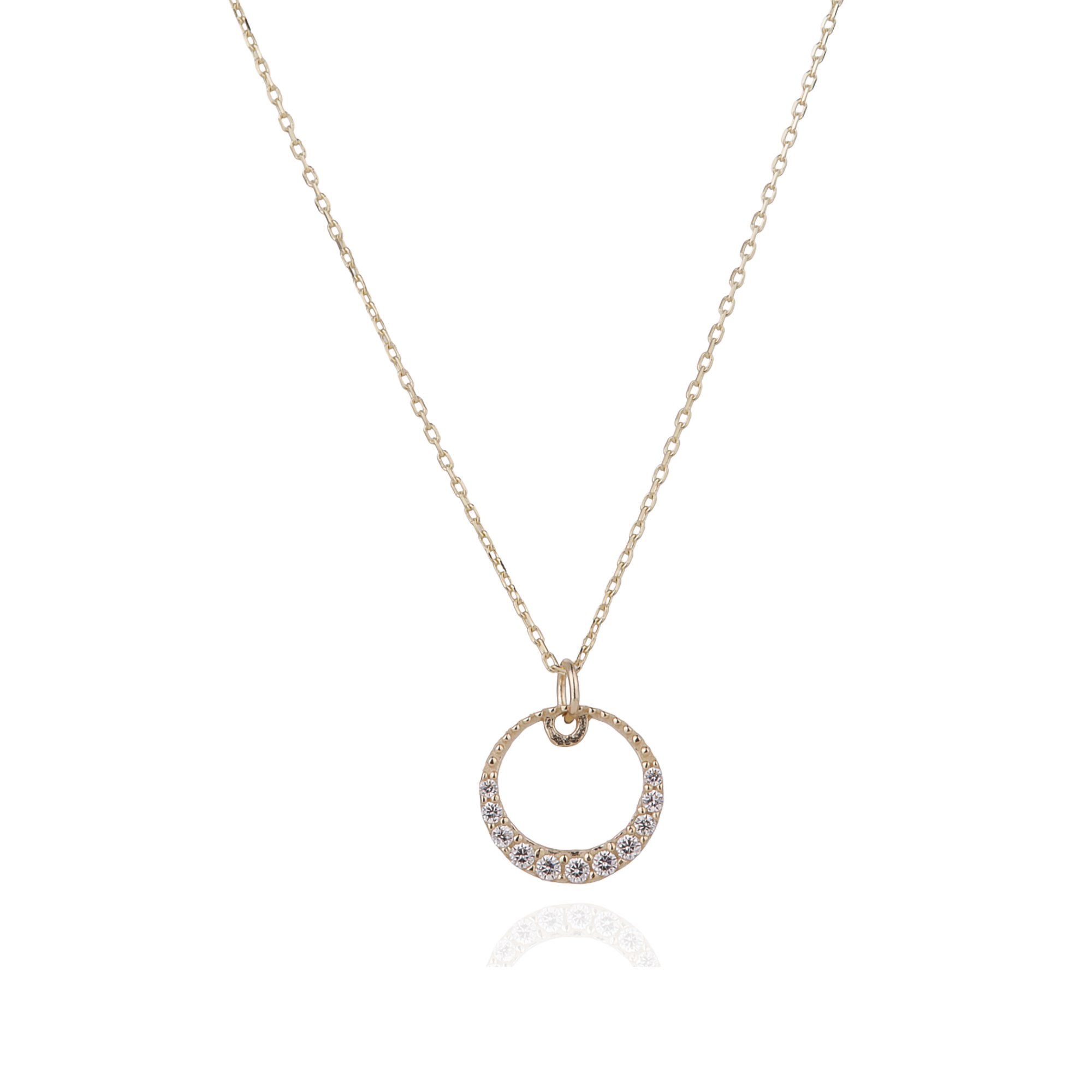 Yarı Stone-set Daire Necklace