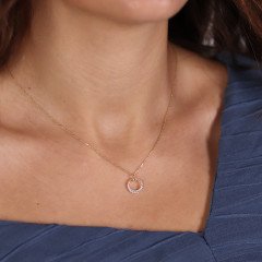 Yarı Taşlı Daire Kolye