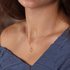 Yarı Taşlı Daire Kolye