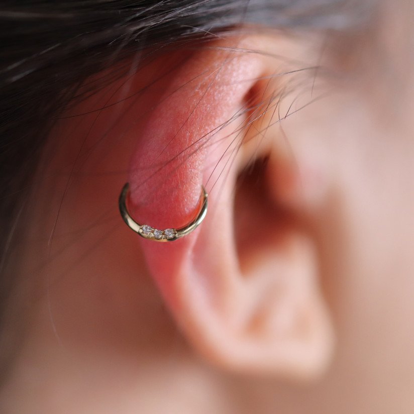 Mini Taşlı Halka Piercing