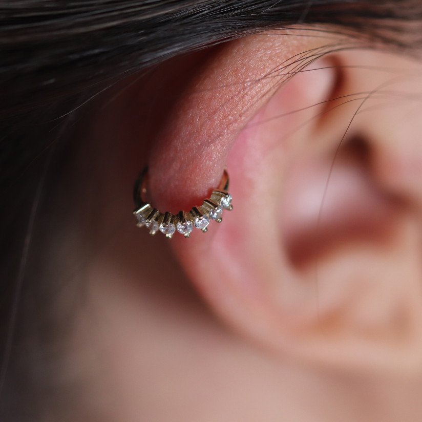 Sıralı Taşlı Halka Piercing