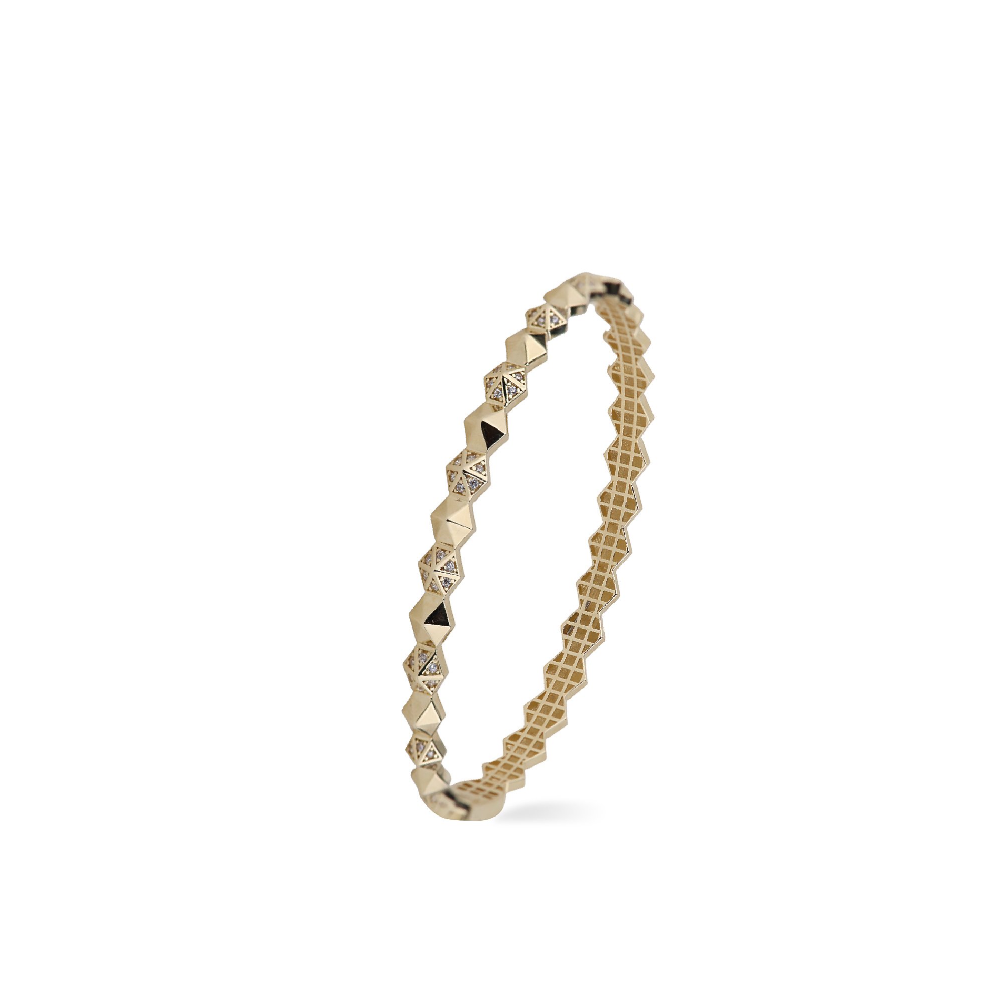 Stone-set Hexagon Bangle