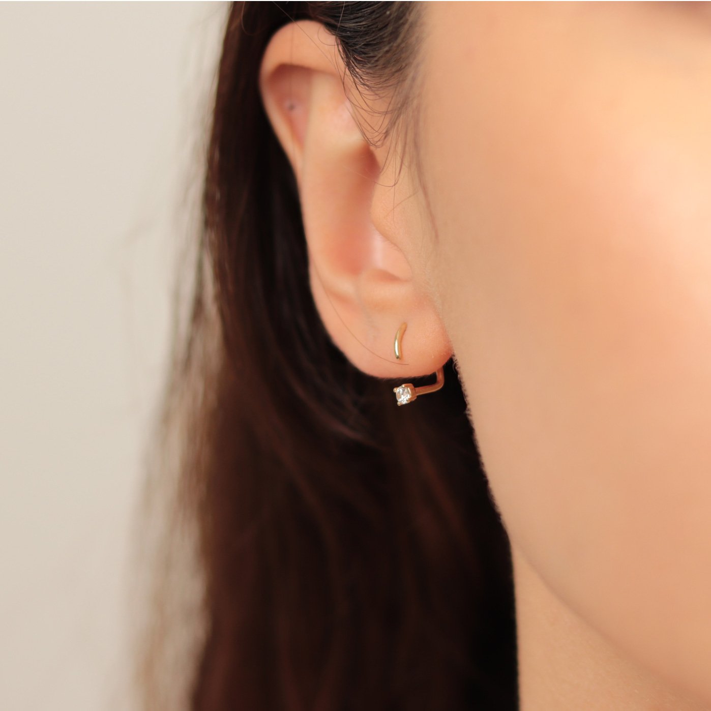 Geçme Solitaire Earrings