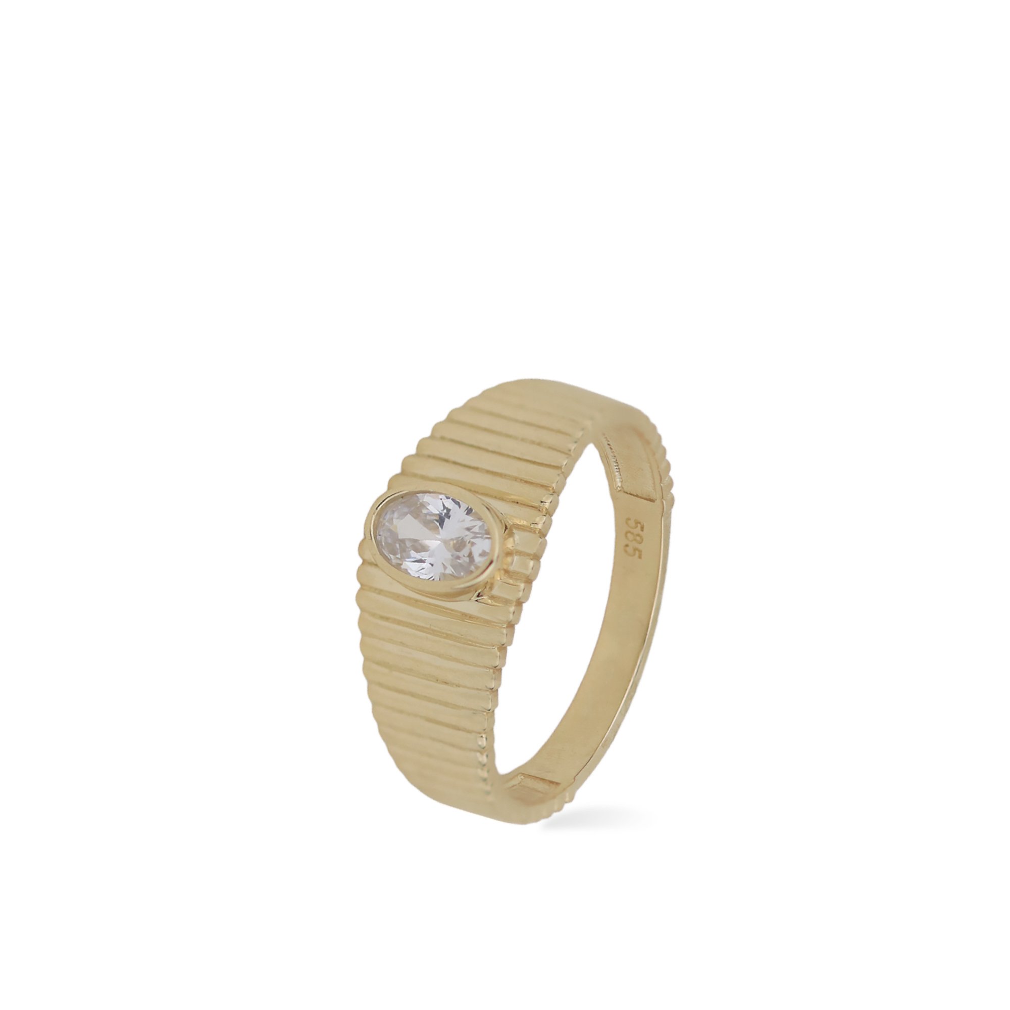 White Stone-set Retro Ring