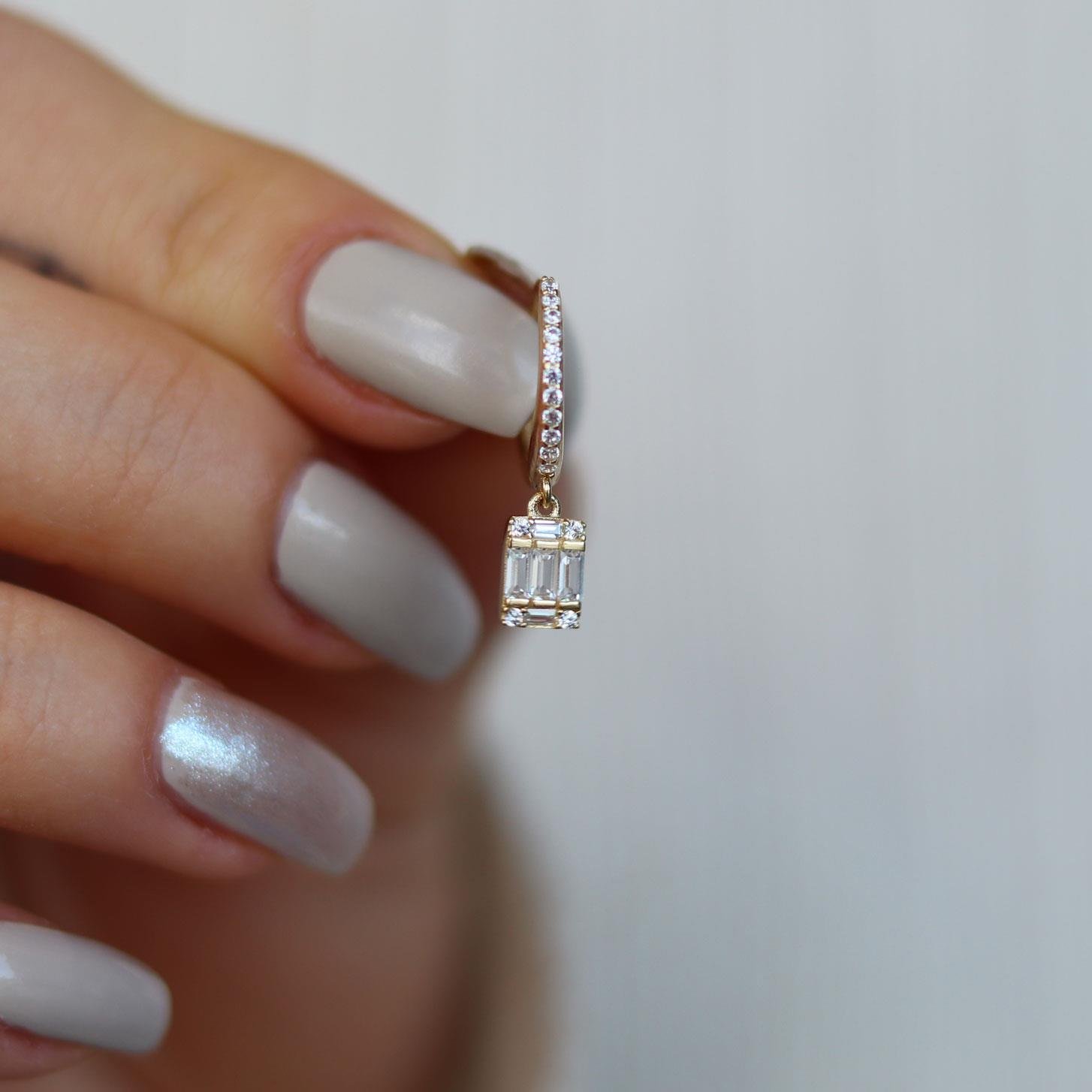 Baguette Hoop Earrings