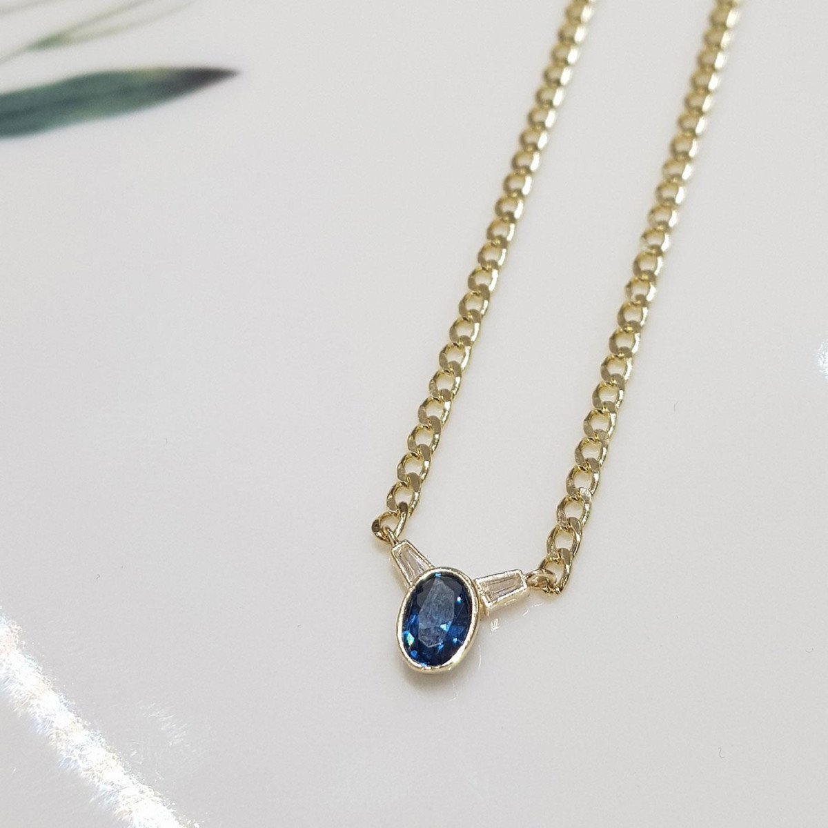 Lacivert Taşlı Gurmet Kolye