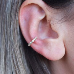 Sıra Taşlı Cuff Küpe