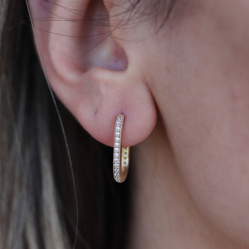 Ellipse Earrings with Stones