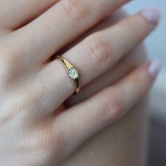 Mini Taşlı Şovalye Yüzük