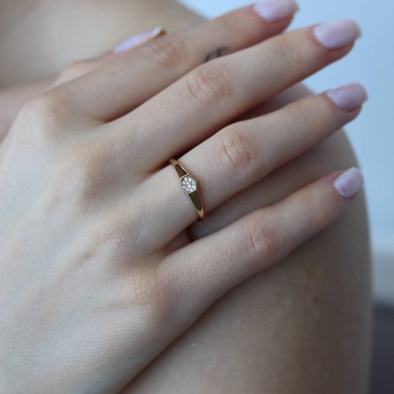 Mini Taşlı Şovalye Yüzük