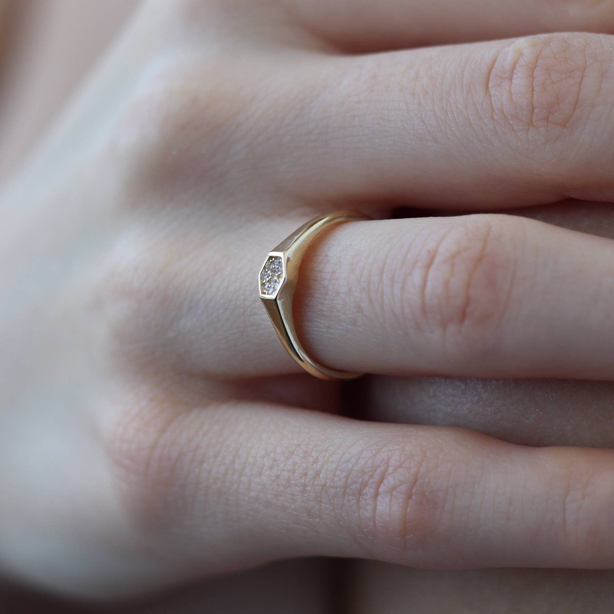 Mini Taşlı Şovalye Yüzük