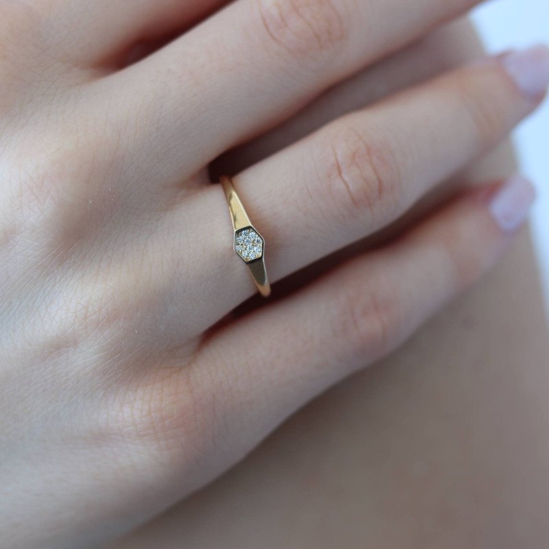 Mini Taşlı Şovalye Yüzük