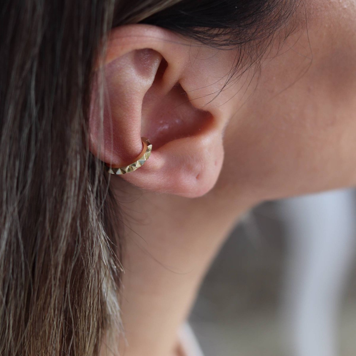 Sıralı Prizma Cuff Küpe