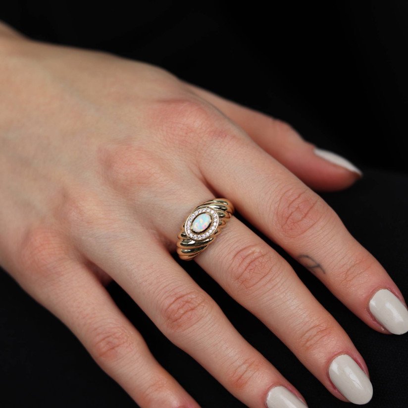 Opal Mussel Ring