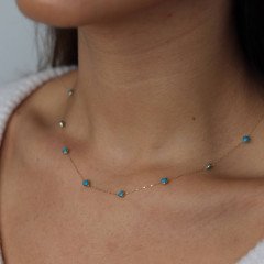 Sıralı Mini Mavi Kolye
