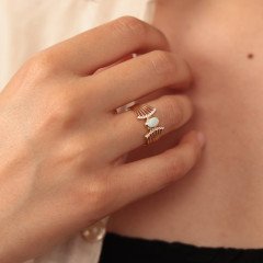 Opal Yelpaze Yüzük