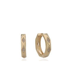 Taşlı Prizma Halka Küpe