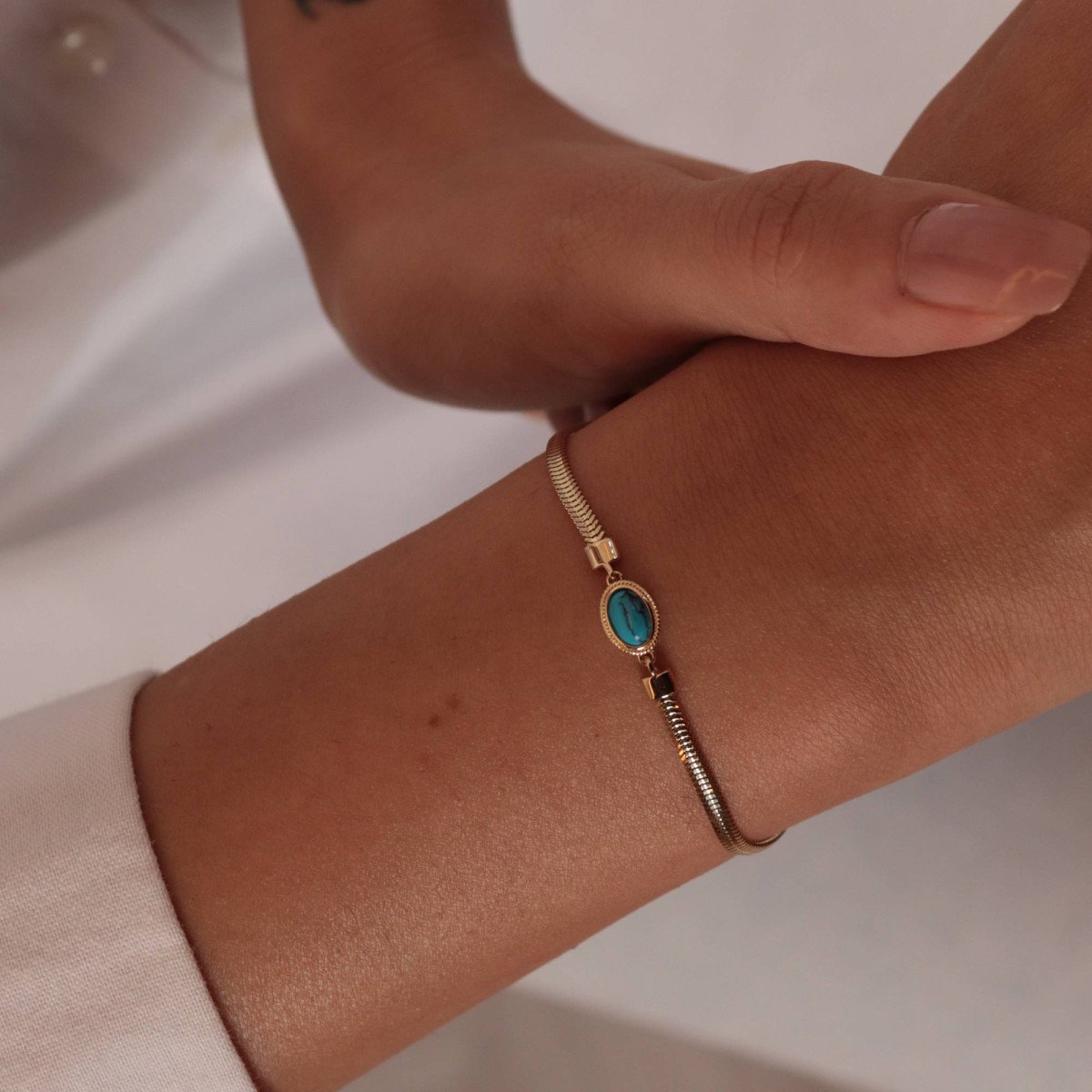 Taşlı Balık Sırtı Bileklik