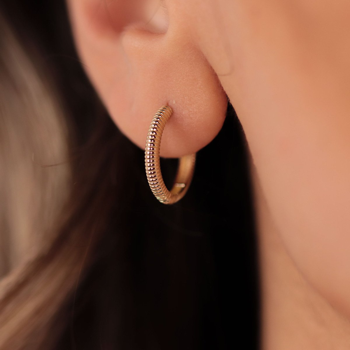 Çizgili Halka Küpe