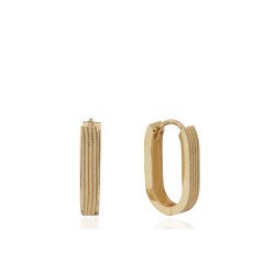 Çizgili Elips Küpe 