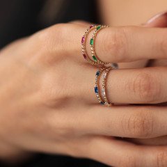 Renkli Taşlı Yüzük