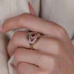 Taşlı Kirpik Yüzük