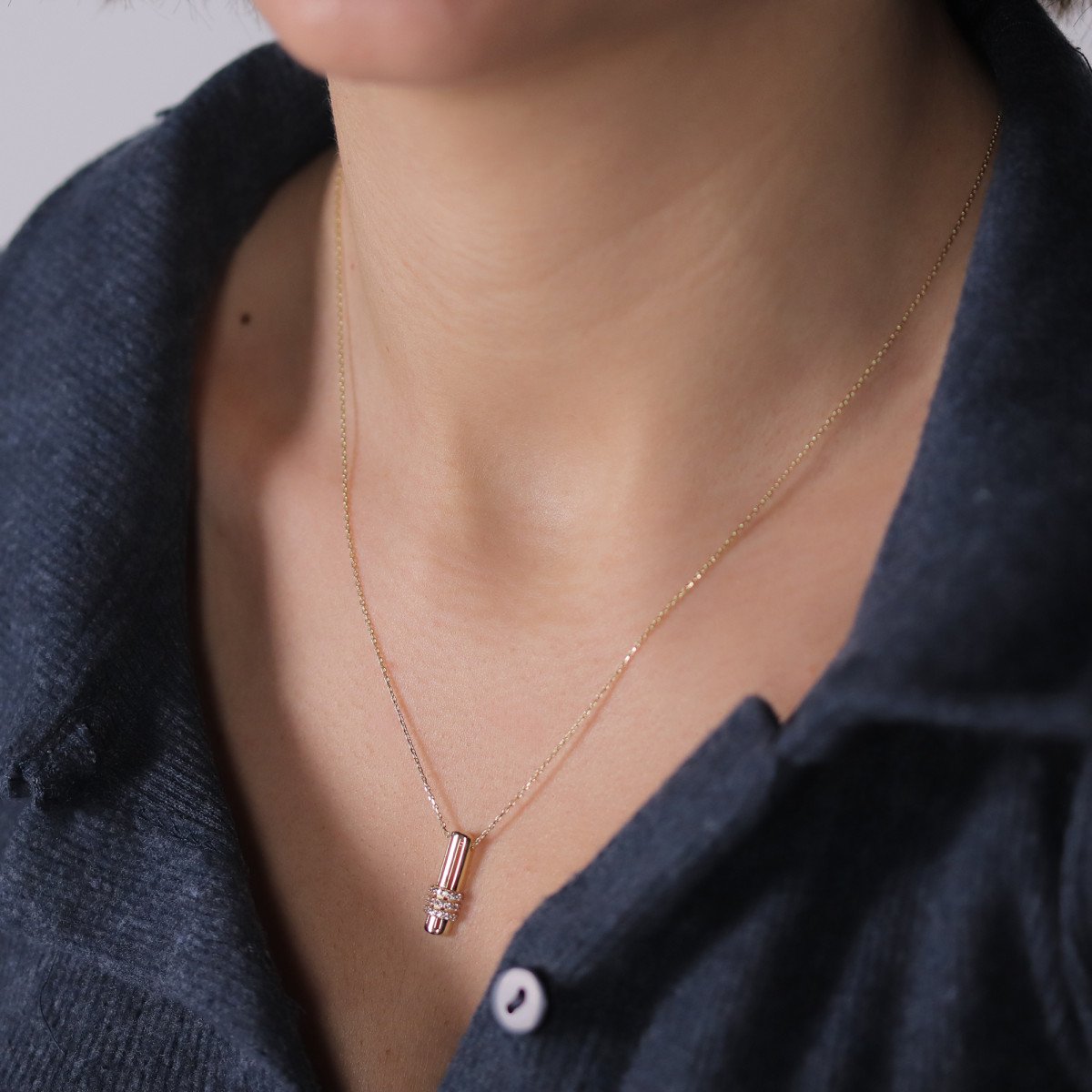 Taşlı Çizgi Kolye