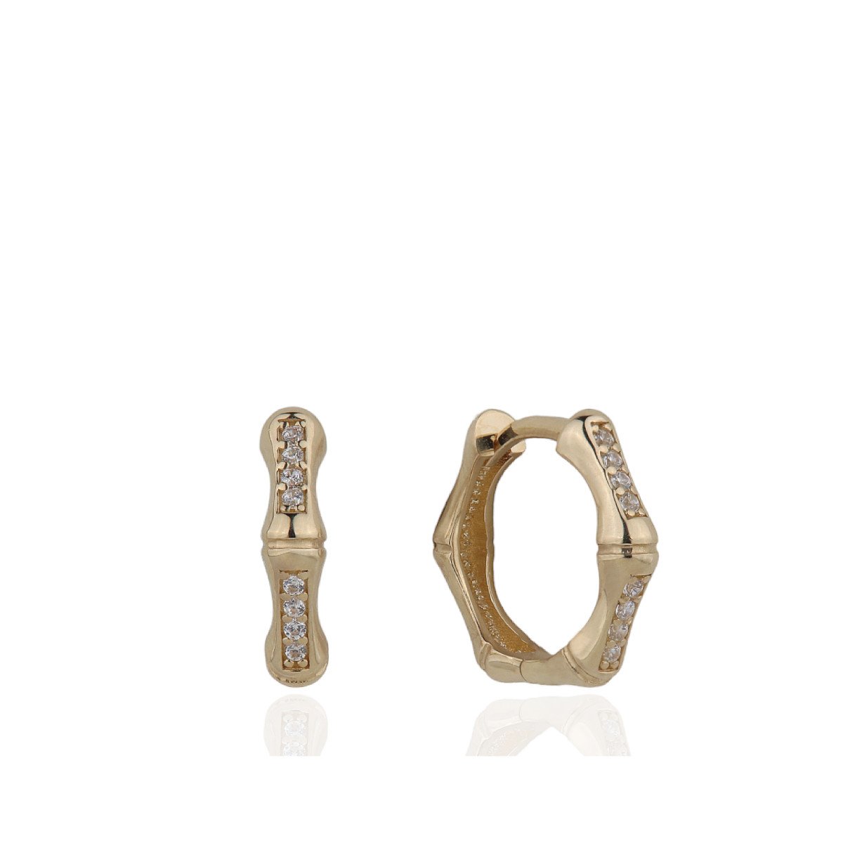 Taşlı Kemik Halka Küpe