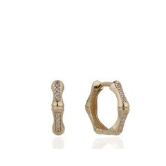 Taşlı Kemik Halka Küpe