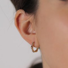 Taşlı Kemik Halka Küpe