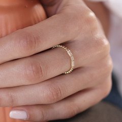 Baget Taşlı Top Yüzük