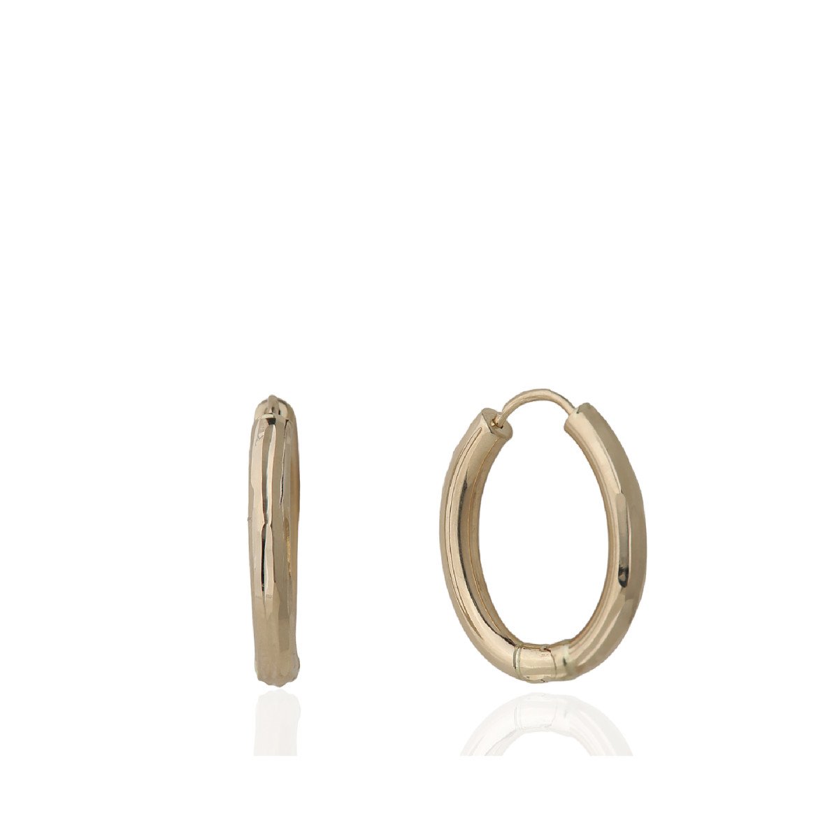 Çizgili Elips Küpe