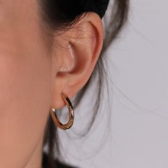 Çizgili Elips Küpe