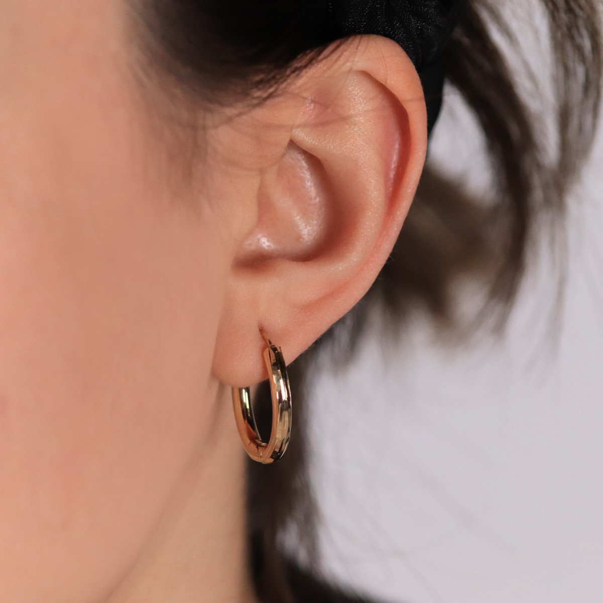 Çizgili Elips Küpe