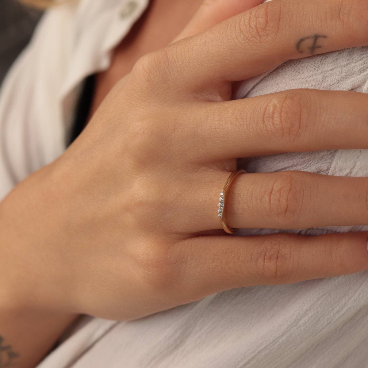 Taşlı Çizgi Yüzük