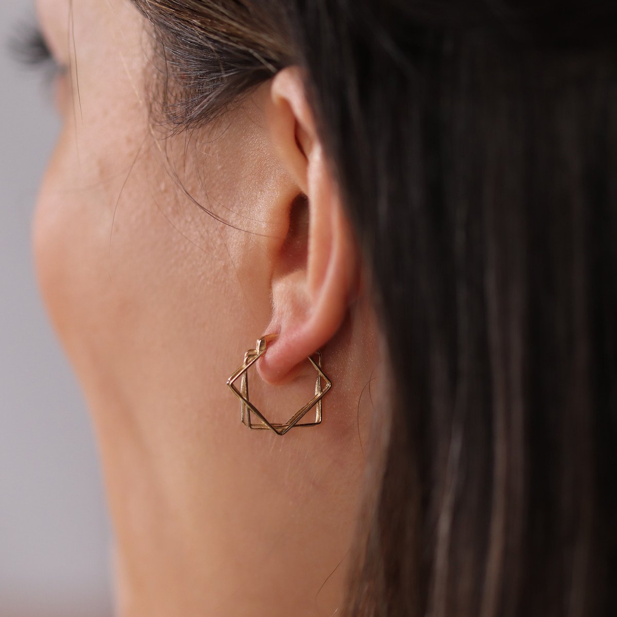 Geometrik Halka Küpe