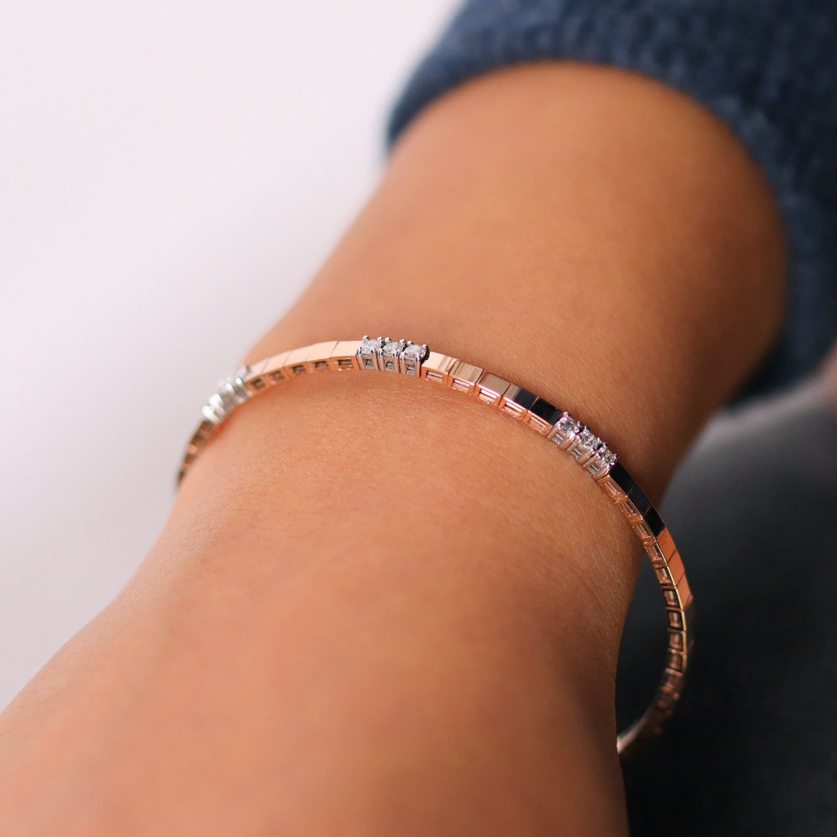 Sıralı Kare Pırlanta Bilezik