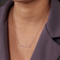 Sıralı Lotus Pırlanta Kolye