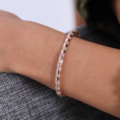 Sıralı Kare Pırlanta Bilezik