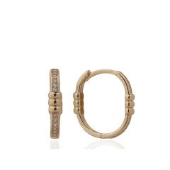 Sıra Taşlı Elips Küpe