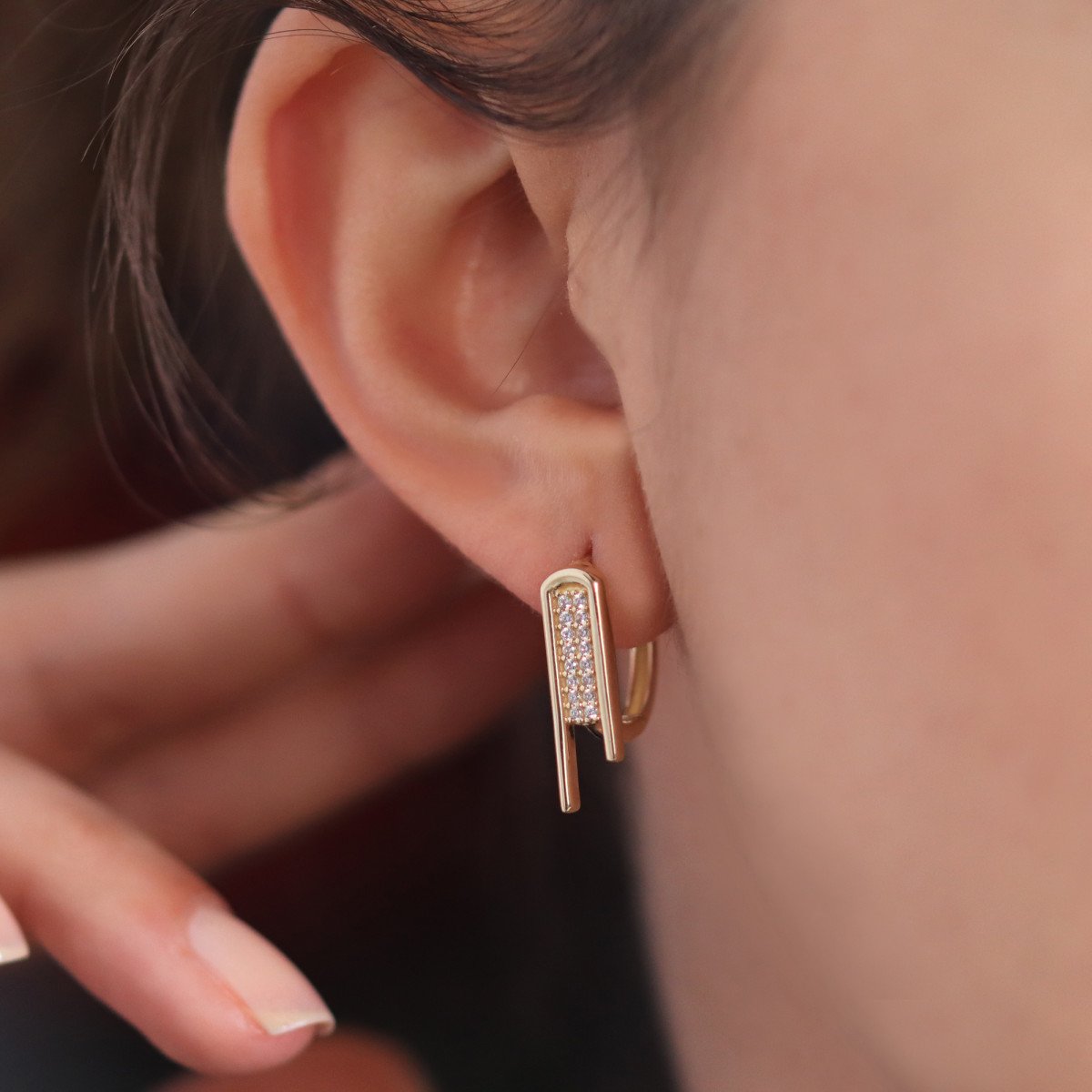 Taşlı Sarkıt Küpe