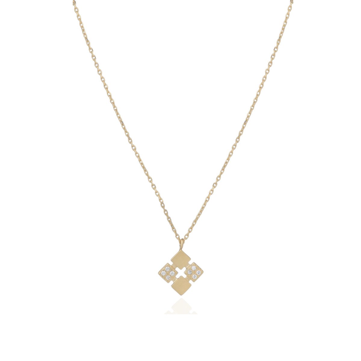 Taşlı Kare Kolye