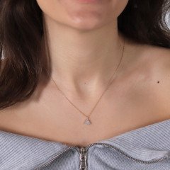 Taşlı Yelpaze Kolye