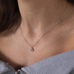 Taşlı Yelpaze Kolye